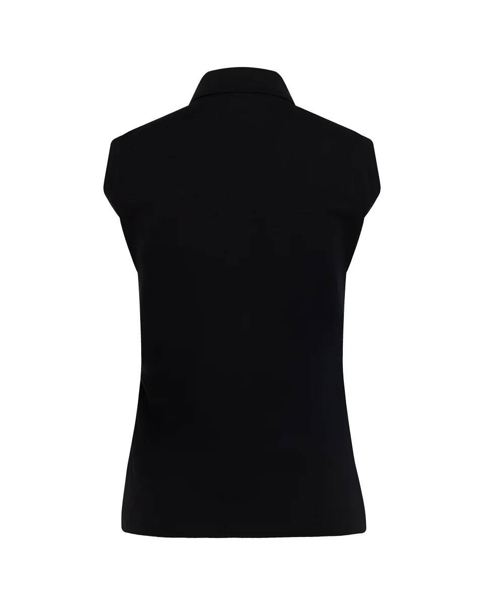 Fair Liar Loose Fit Polo Sleeveless T Shirt (Black)