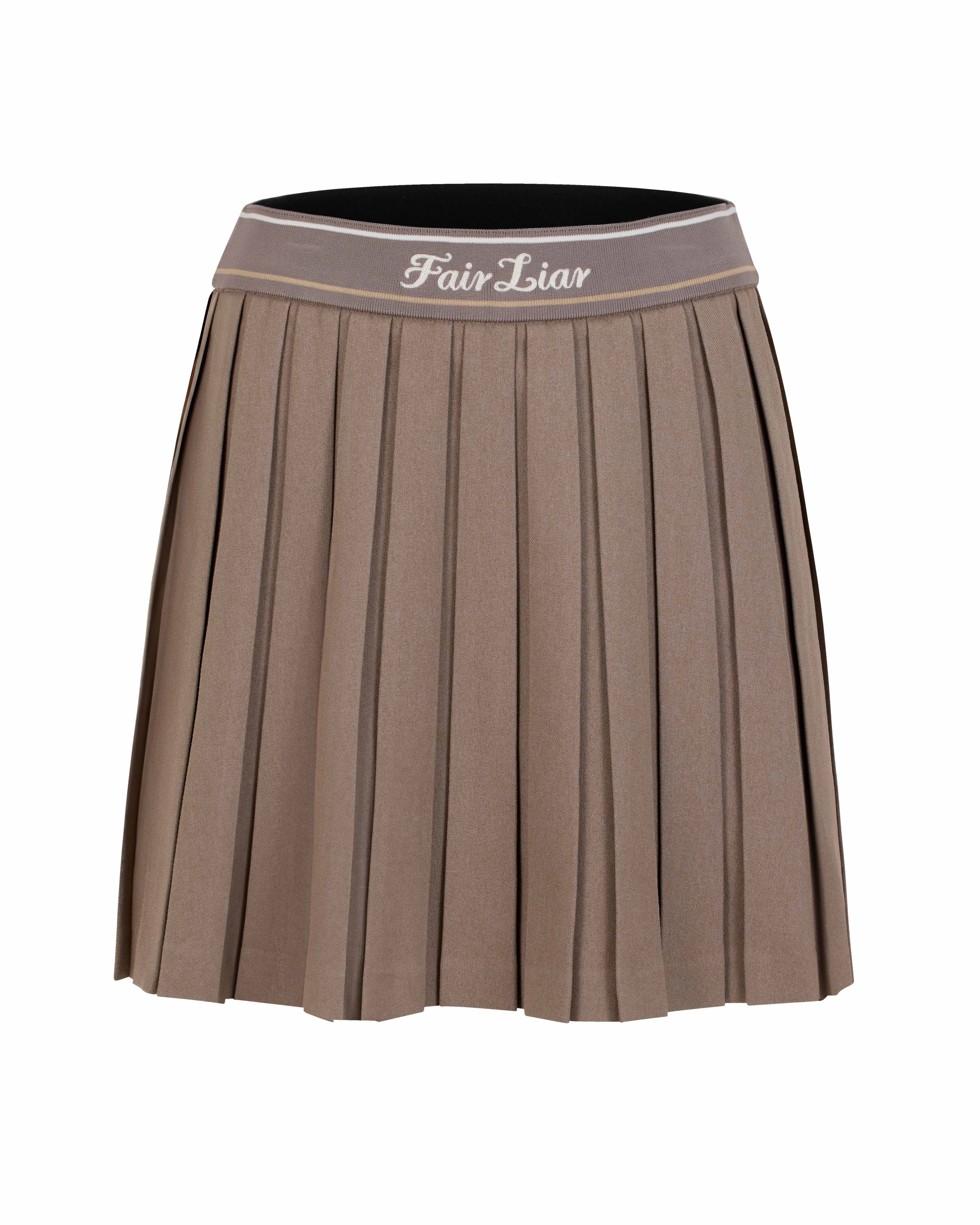 Logo band pleated skirt (Cocoa)