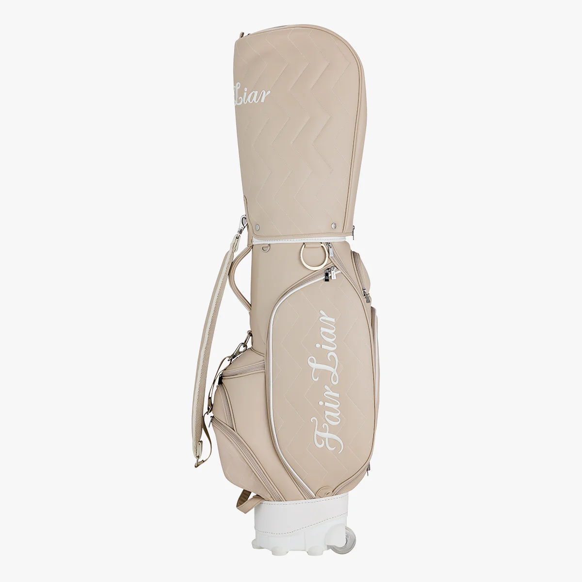 Herringbone Wheel Golf Bag (Beige)