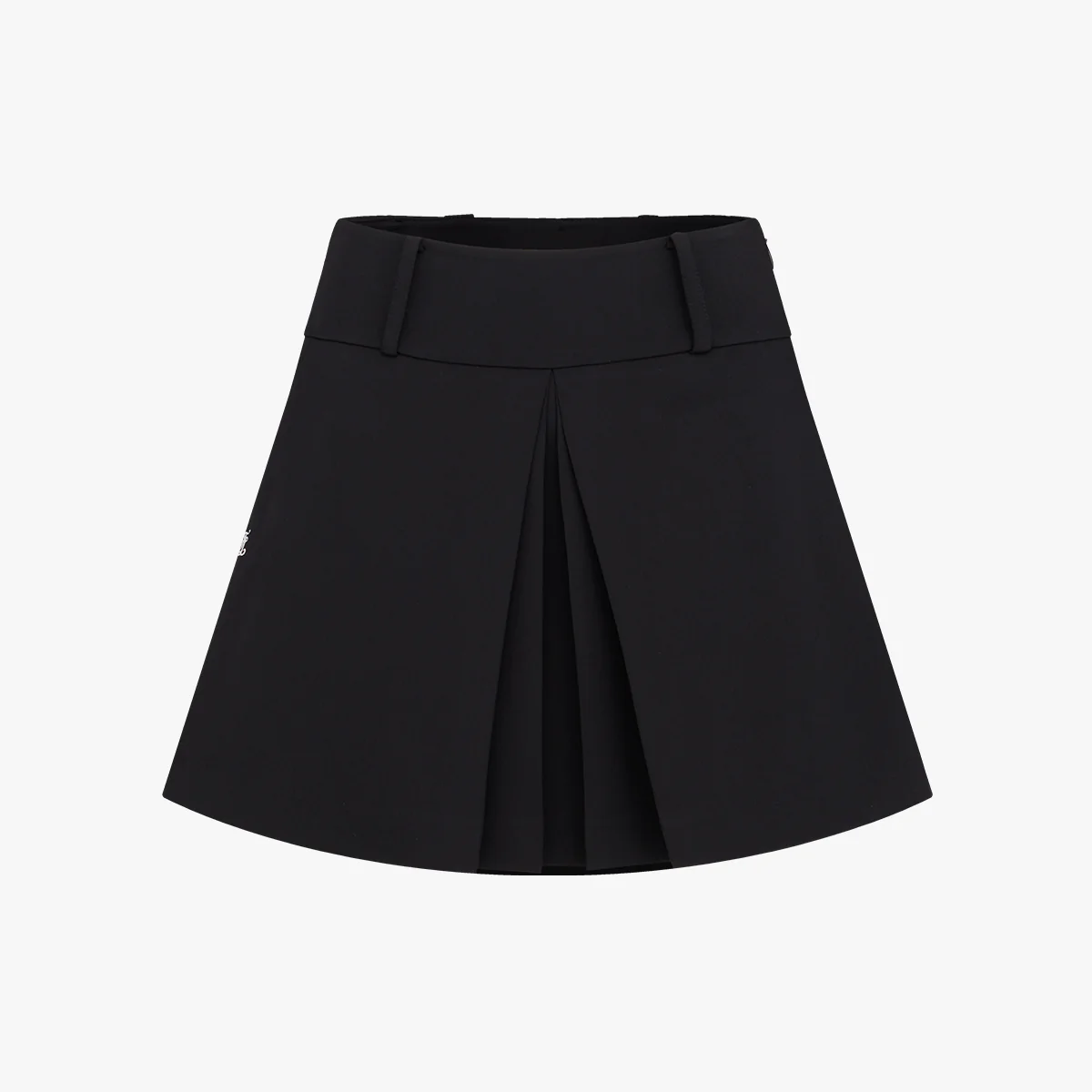 Front Pleats A-line Skirt (Black)