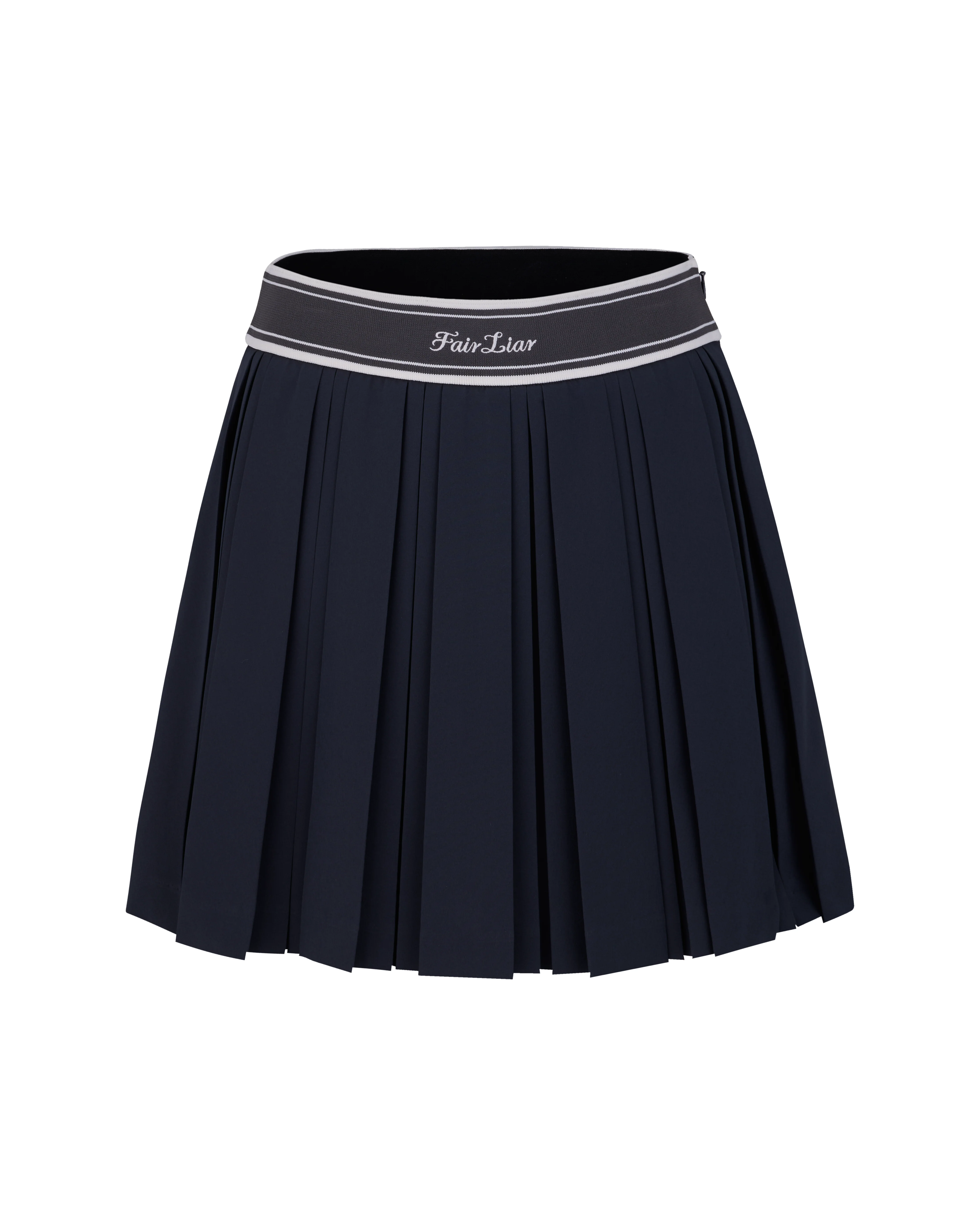 Double Pleated Band Skirt (Charcoal Grey)