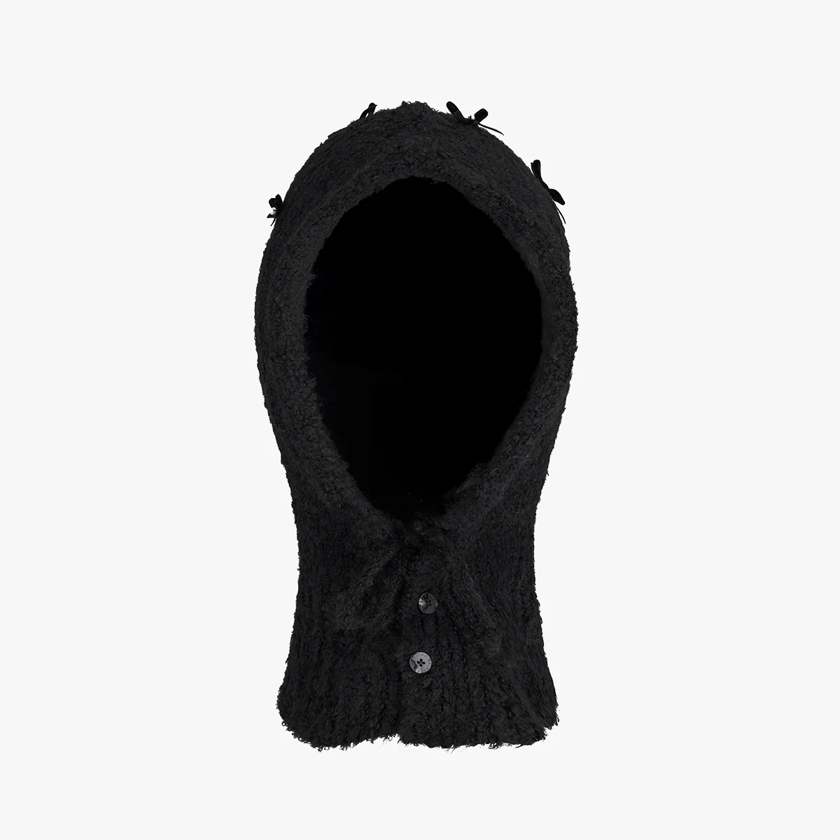 Furry Knit Baraclava (Black)