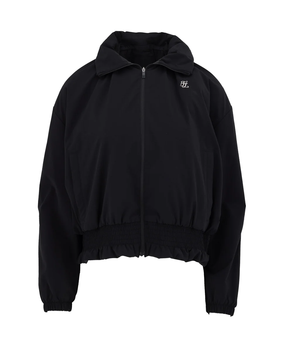 Ruffle Hem ZipUp Jumper (Black)