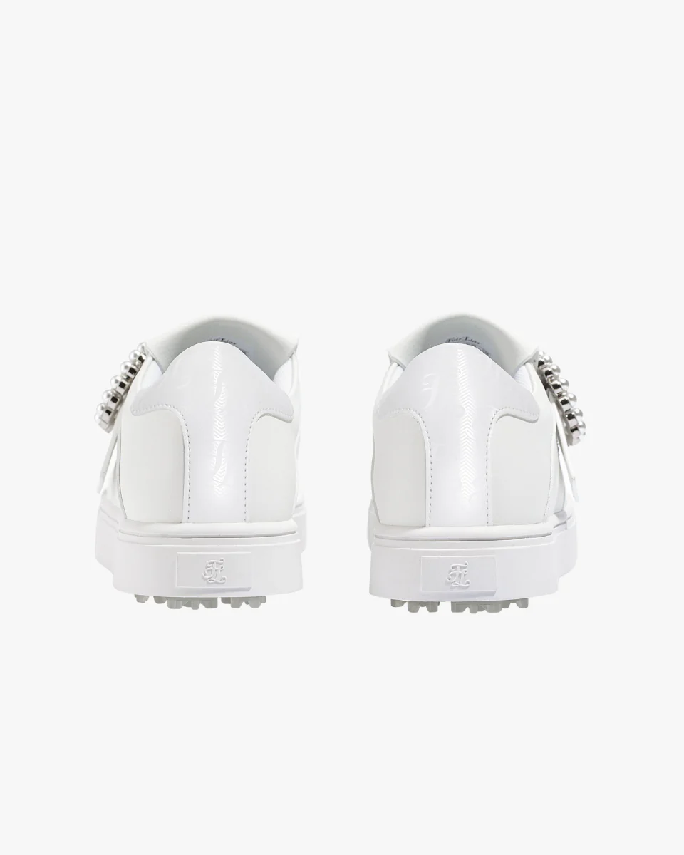 Pearl Buckle Loafer (White)