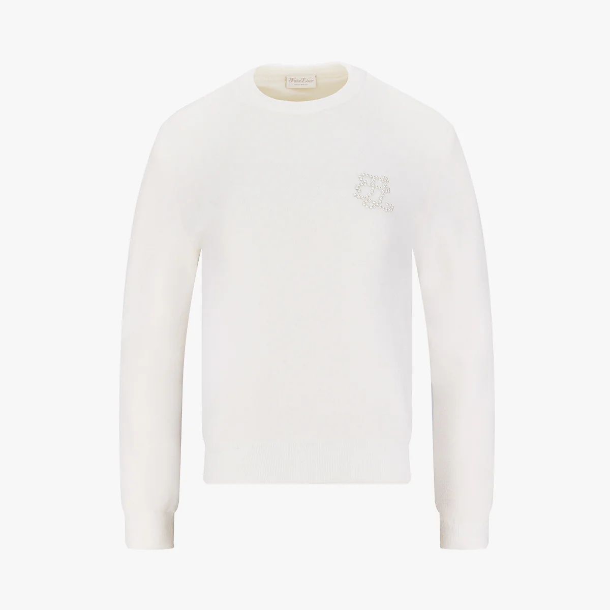 Fluffy Pearl Logo Windproof Knit (Ivory)