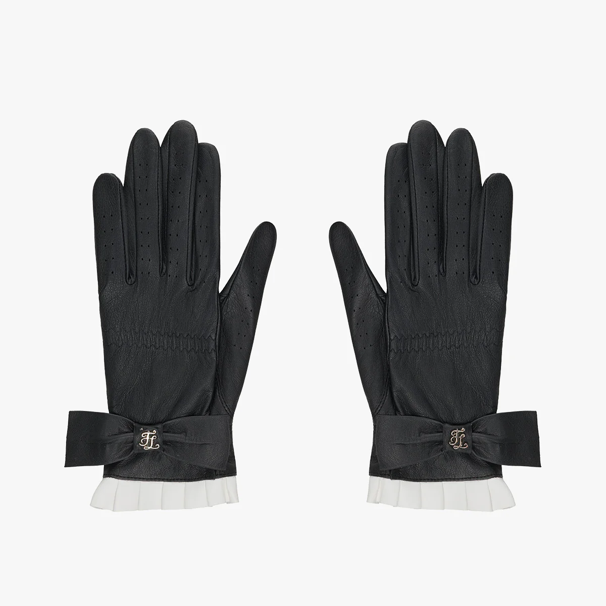 Lambskin Ribbon Gloves (Black)