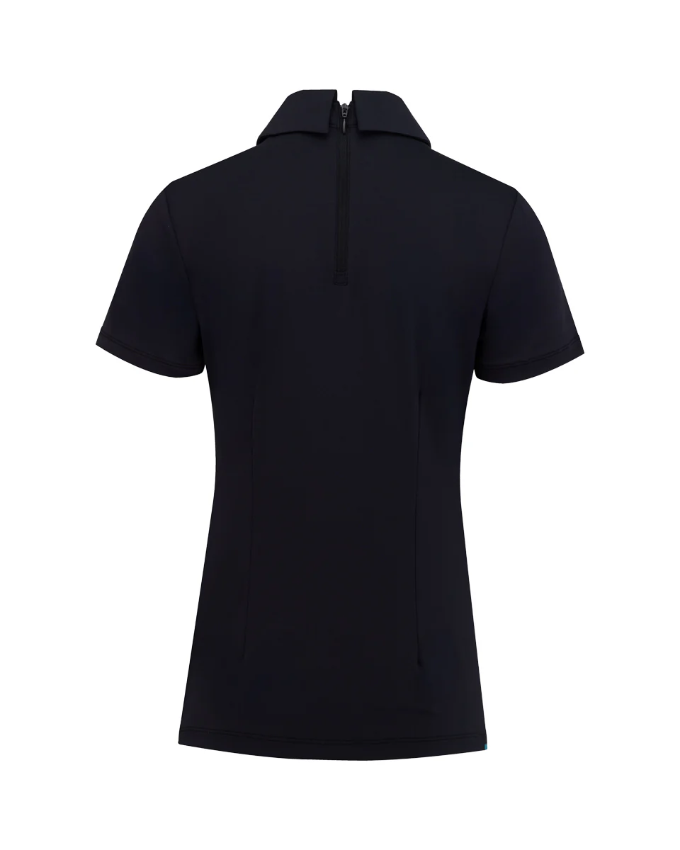 Front shirring short sleeve T Shirt (Black)