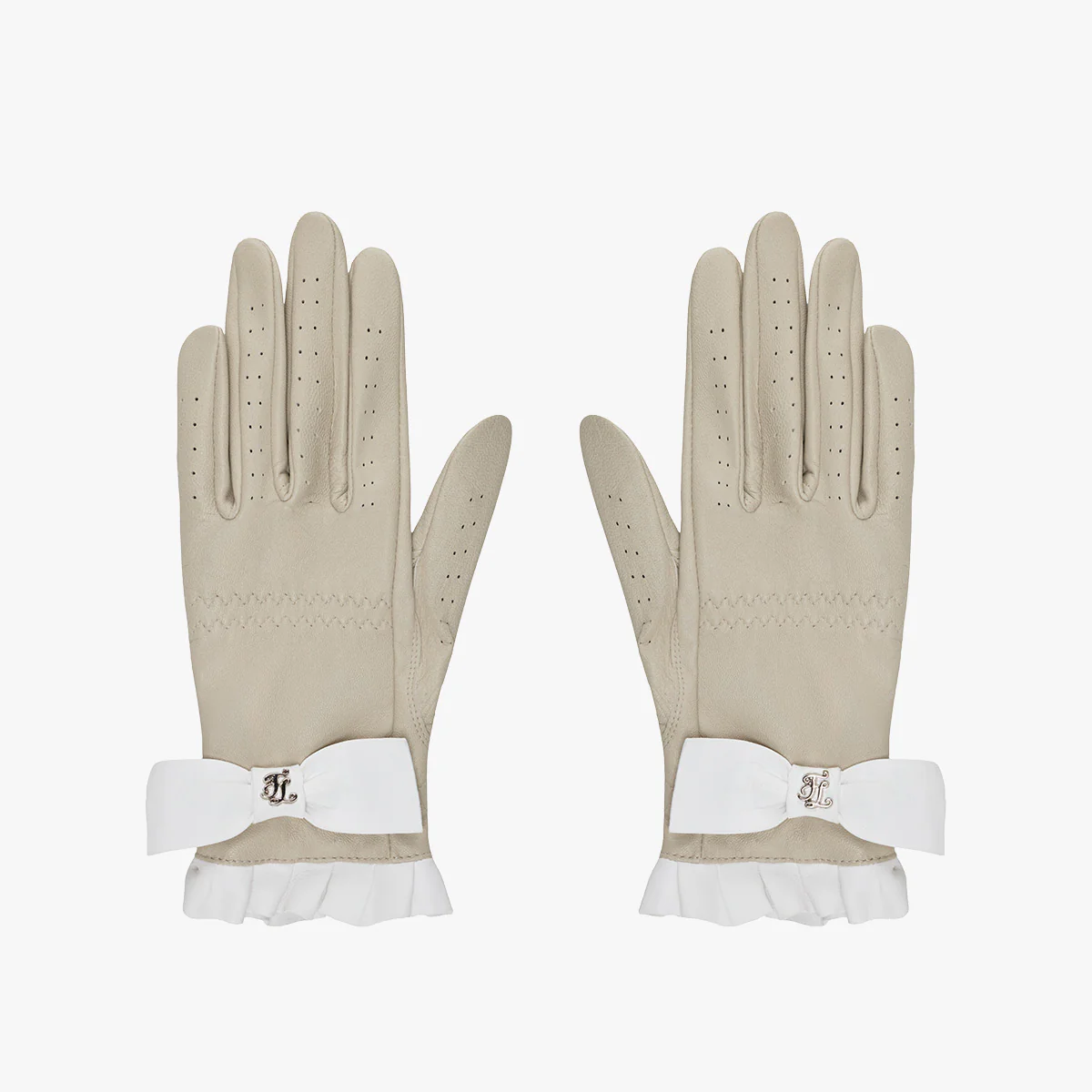 Lambskin Ribbon Gloves (Beige)