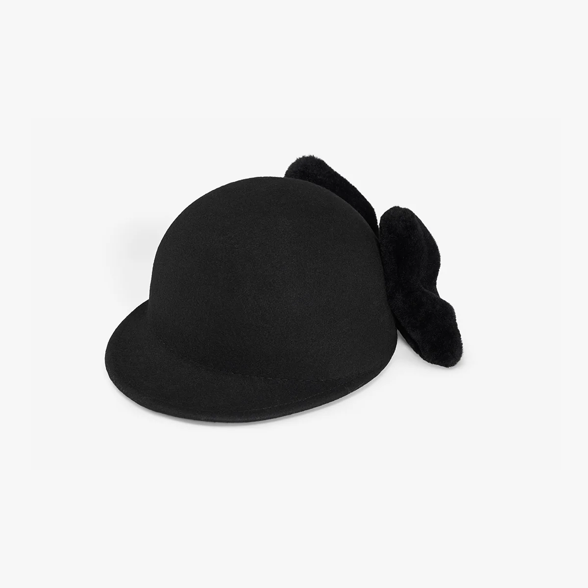 Big Ribbon Felt Cap (Black)