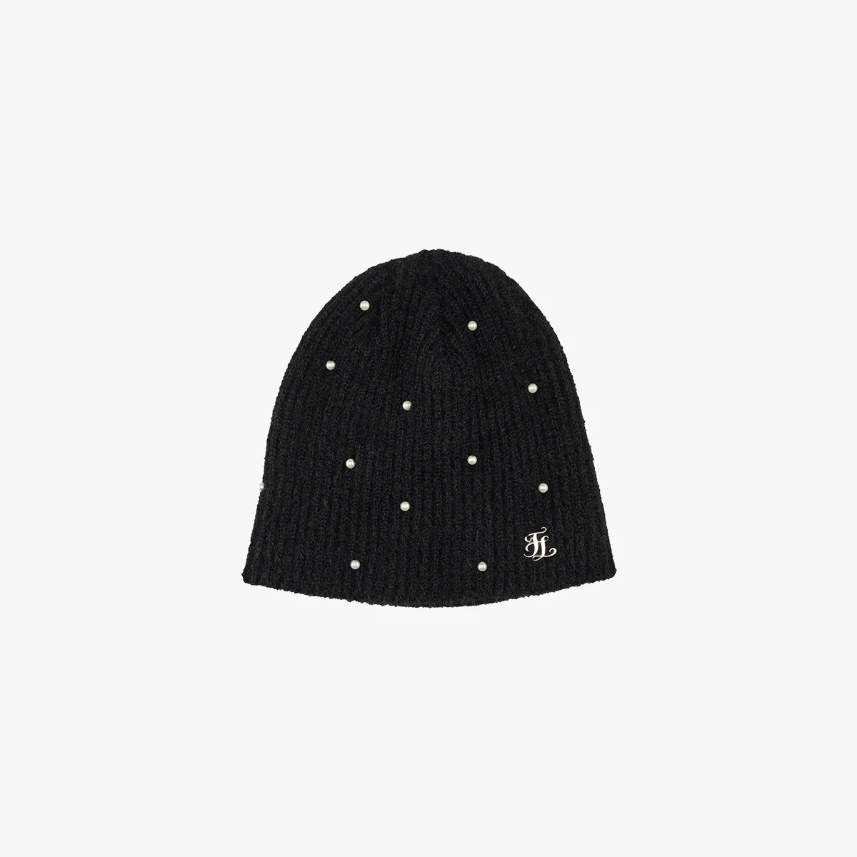 Pearl Knitted Beanie (Black)