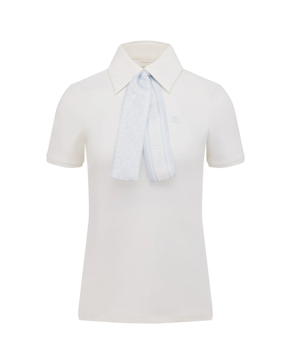 Fair Liar Silk Scarf Set T Shirt (White)