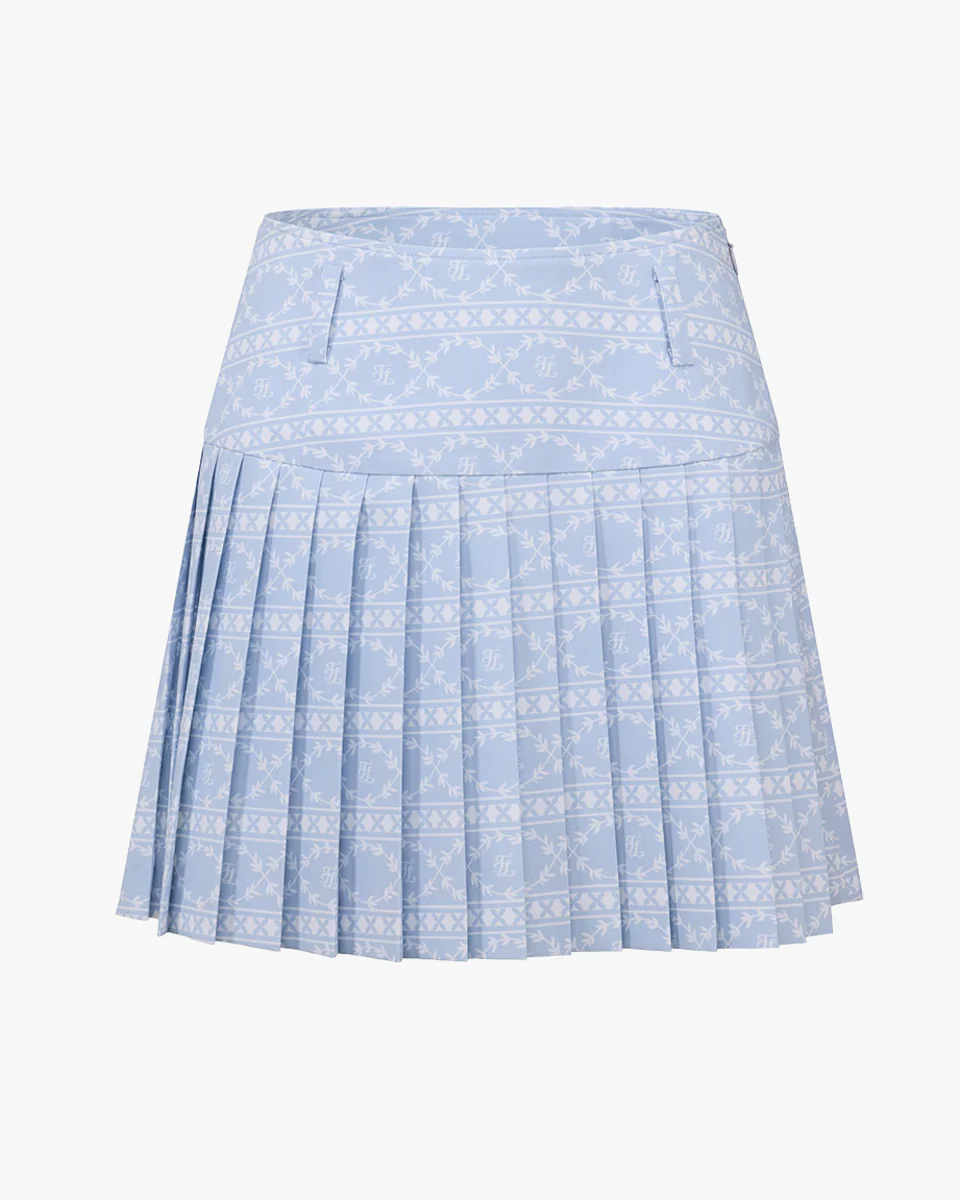 High Waist Pattern Skirt (Blue)