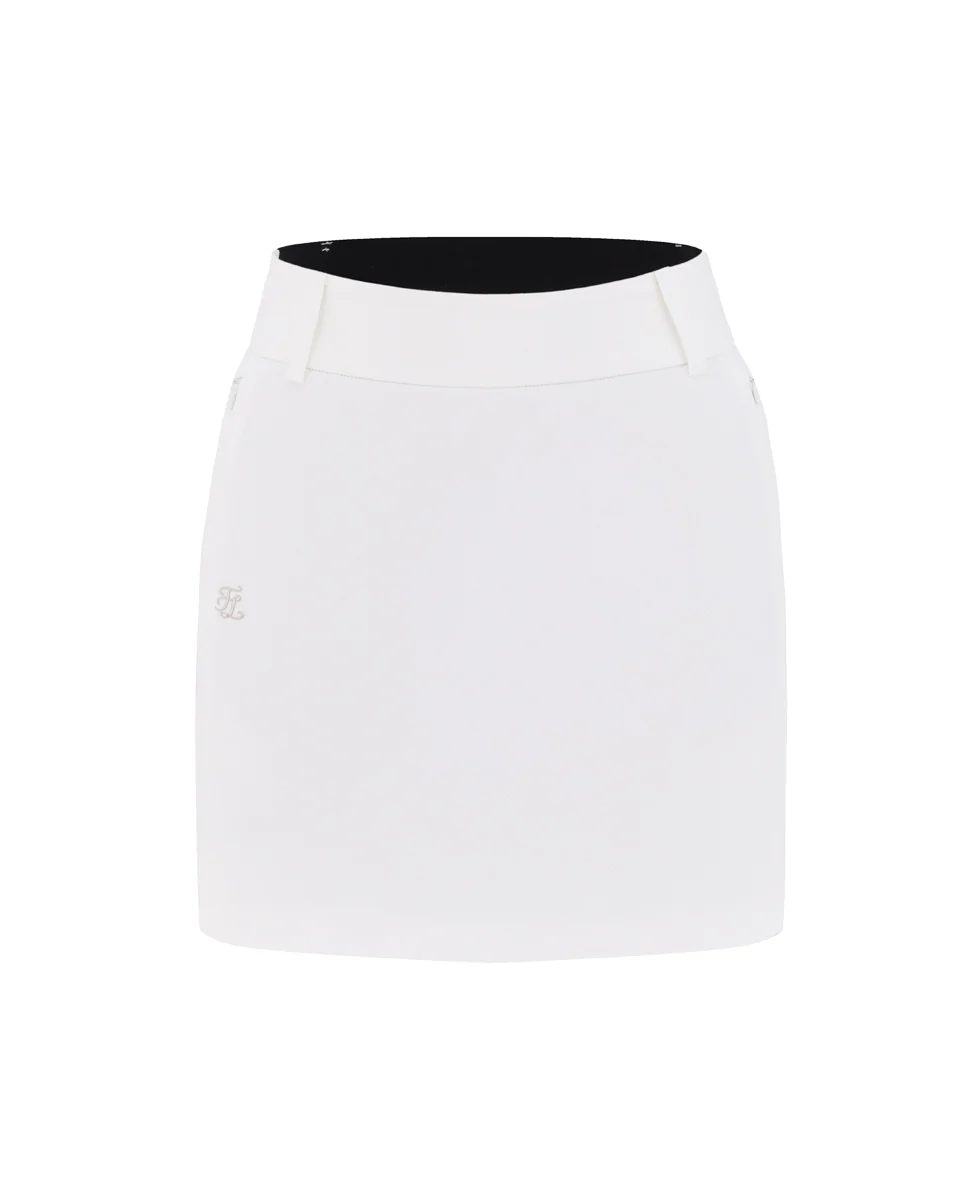 Back Band Hline Skirt (White)
