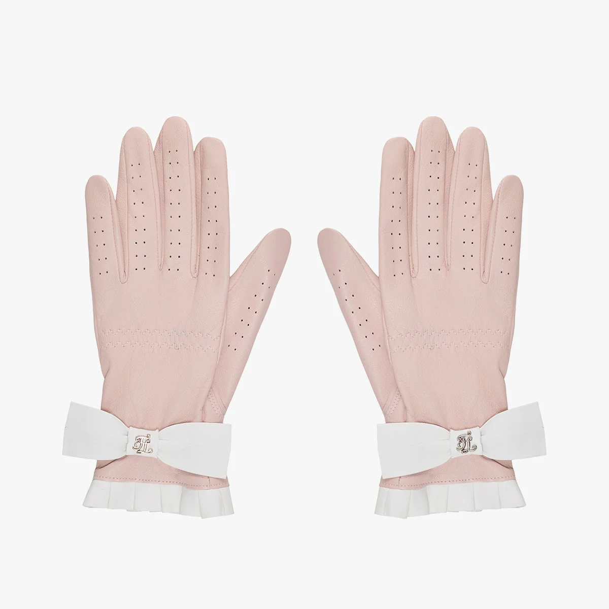 Lambskin Ribbon Gloves (Pink)