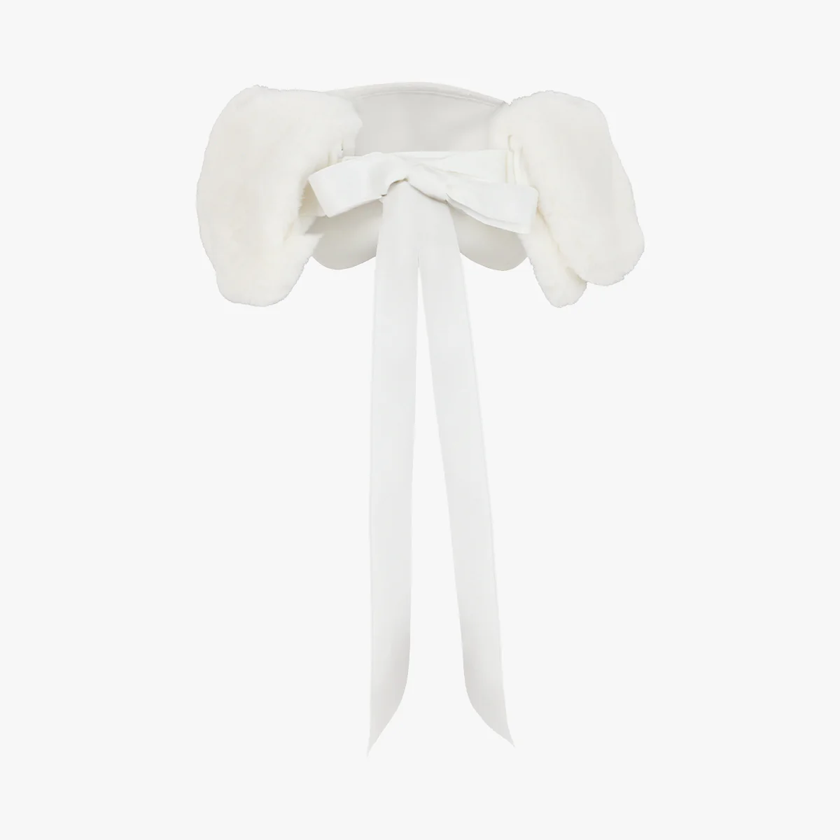 Velvet Visor with Ribbon (Ivory)