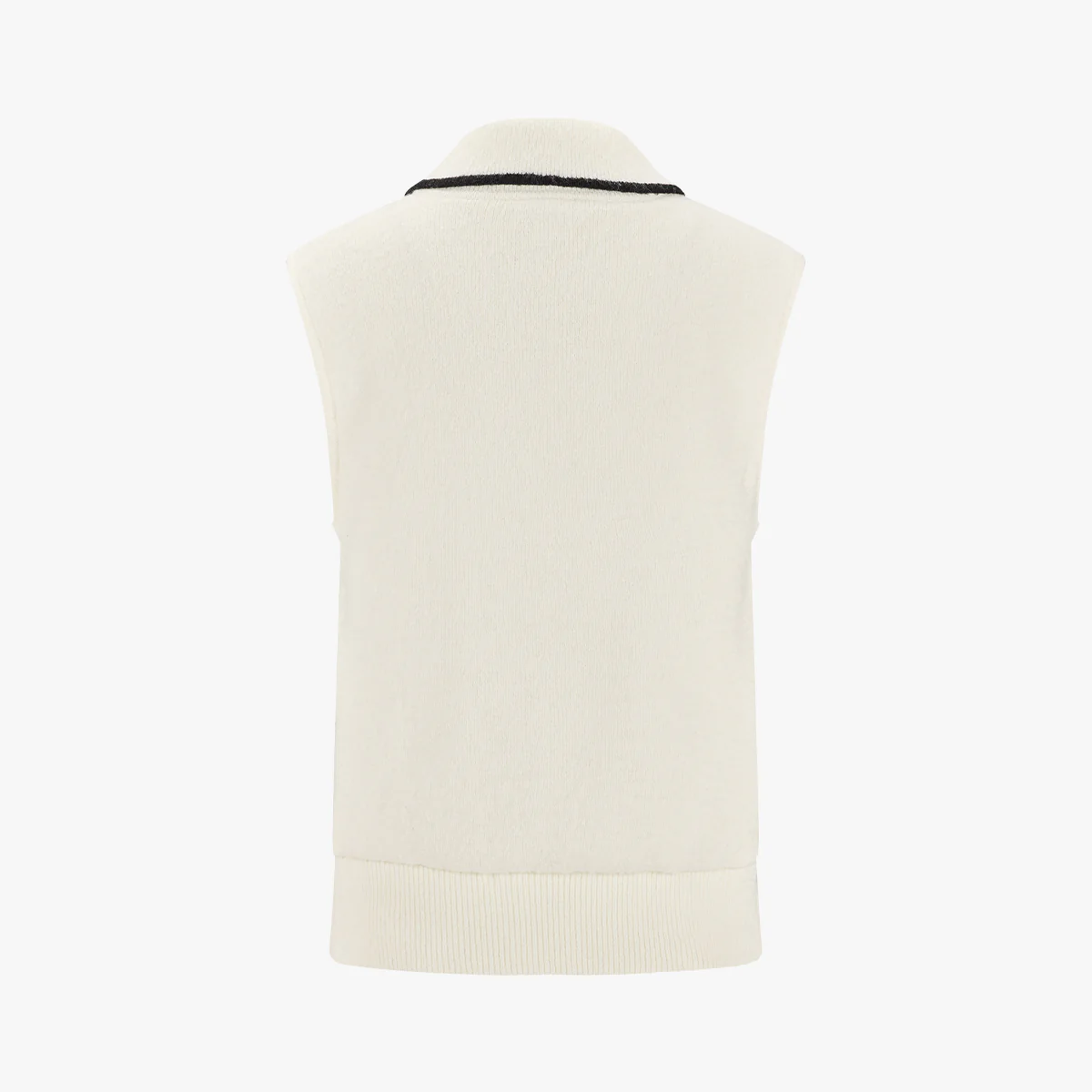 Double Button Windproof Knit Vest (Ivory)