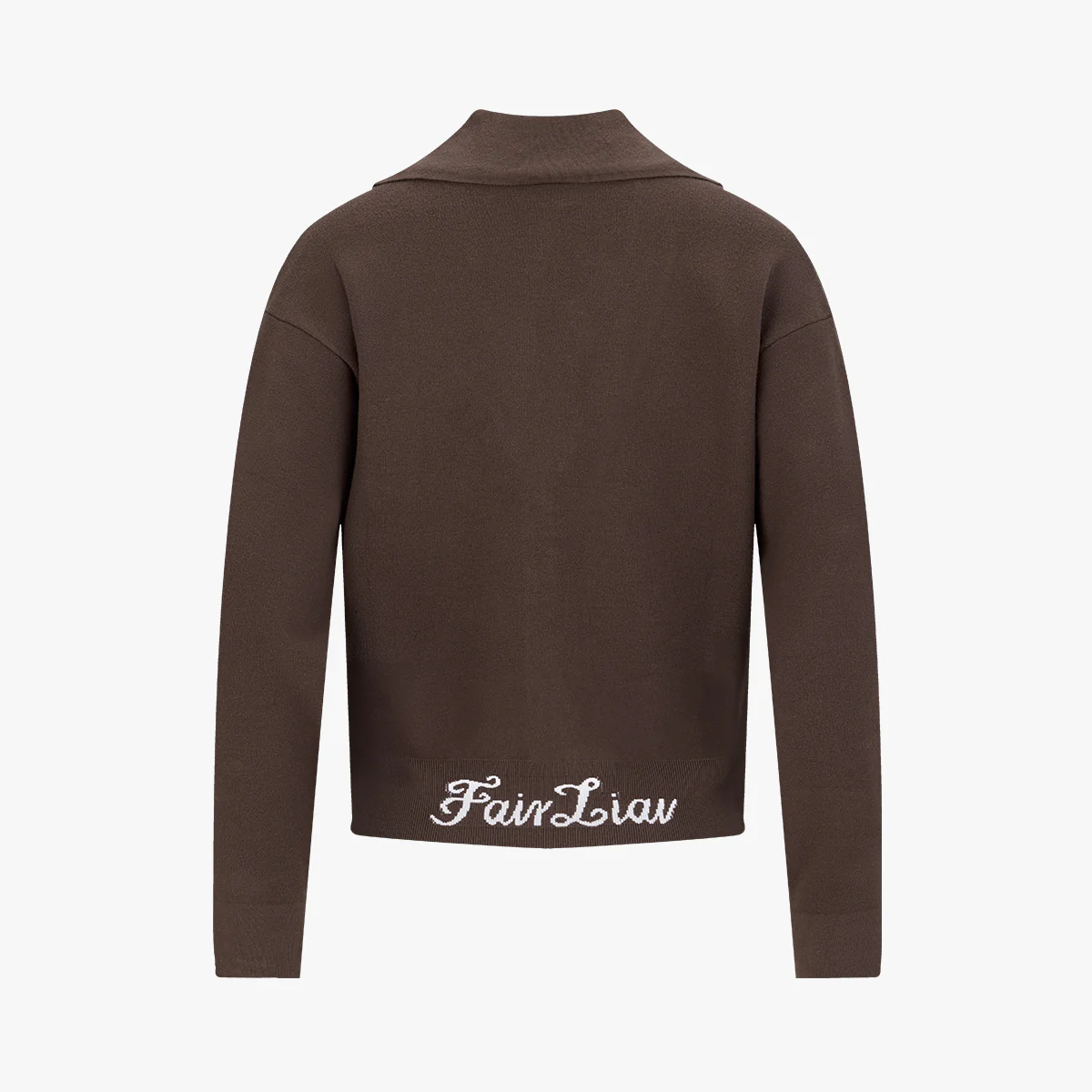 Back Logo Jacquard Cardigan (Brown)