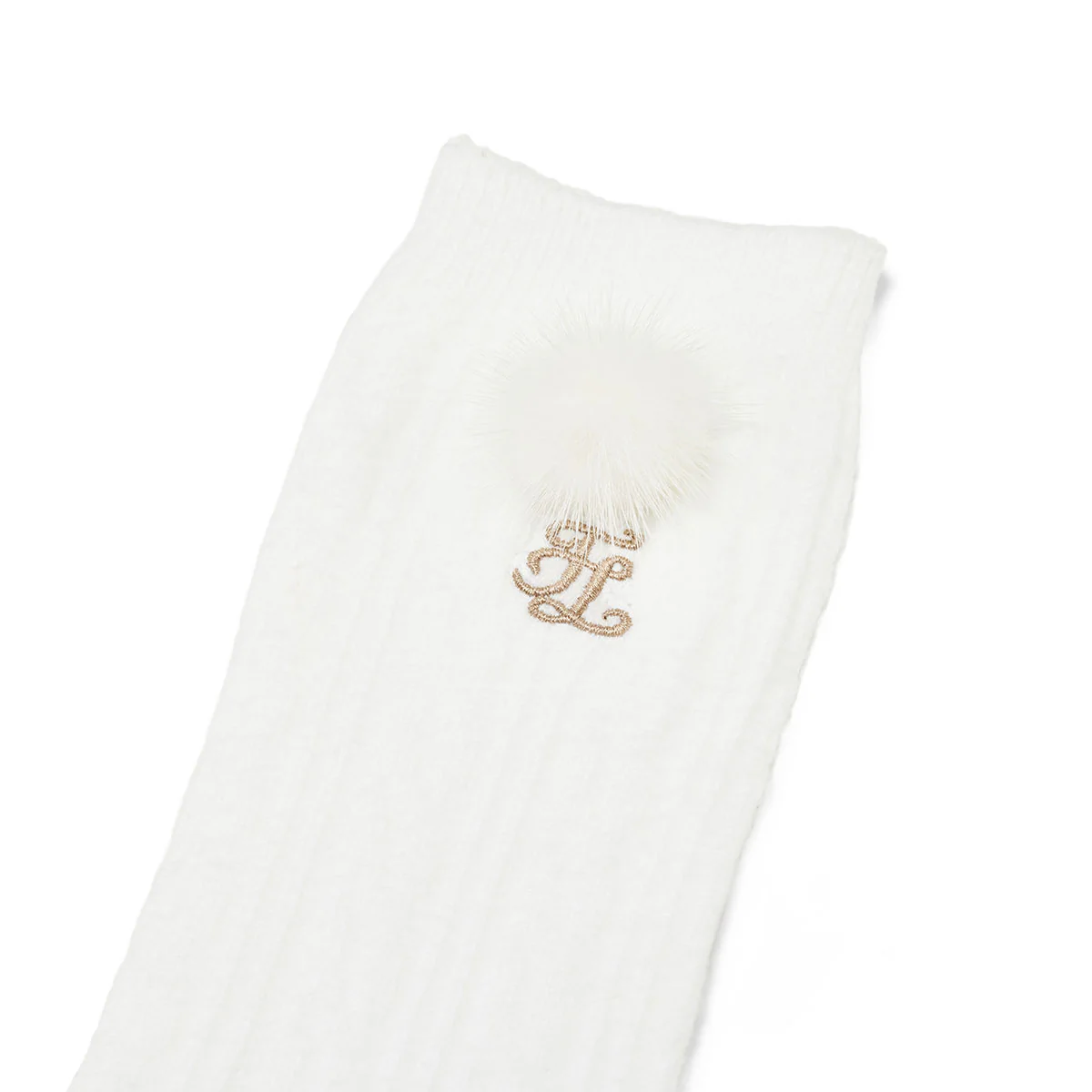 Fur ball Ankle-socks (Ivory)