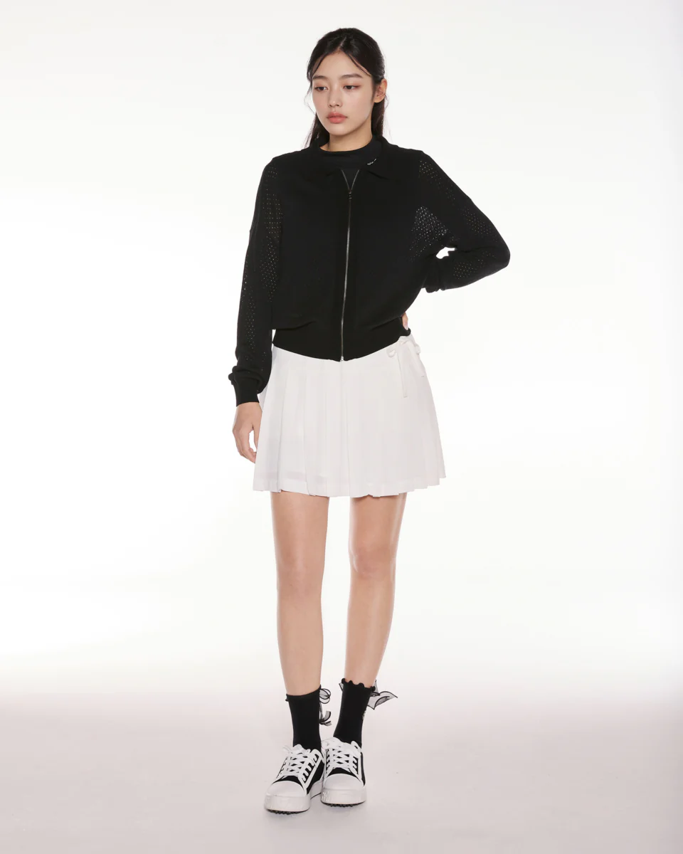 Scassi Collar ZipUp Cardigan (Black)