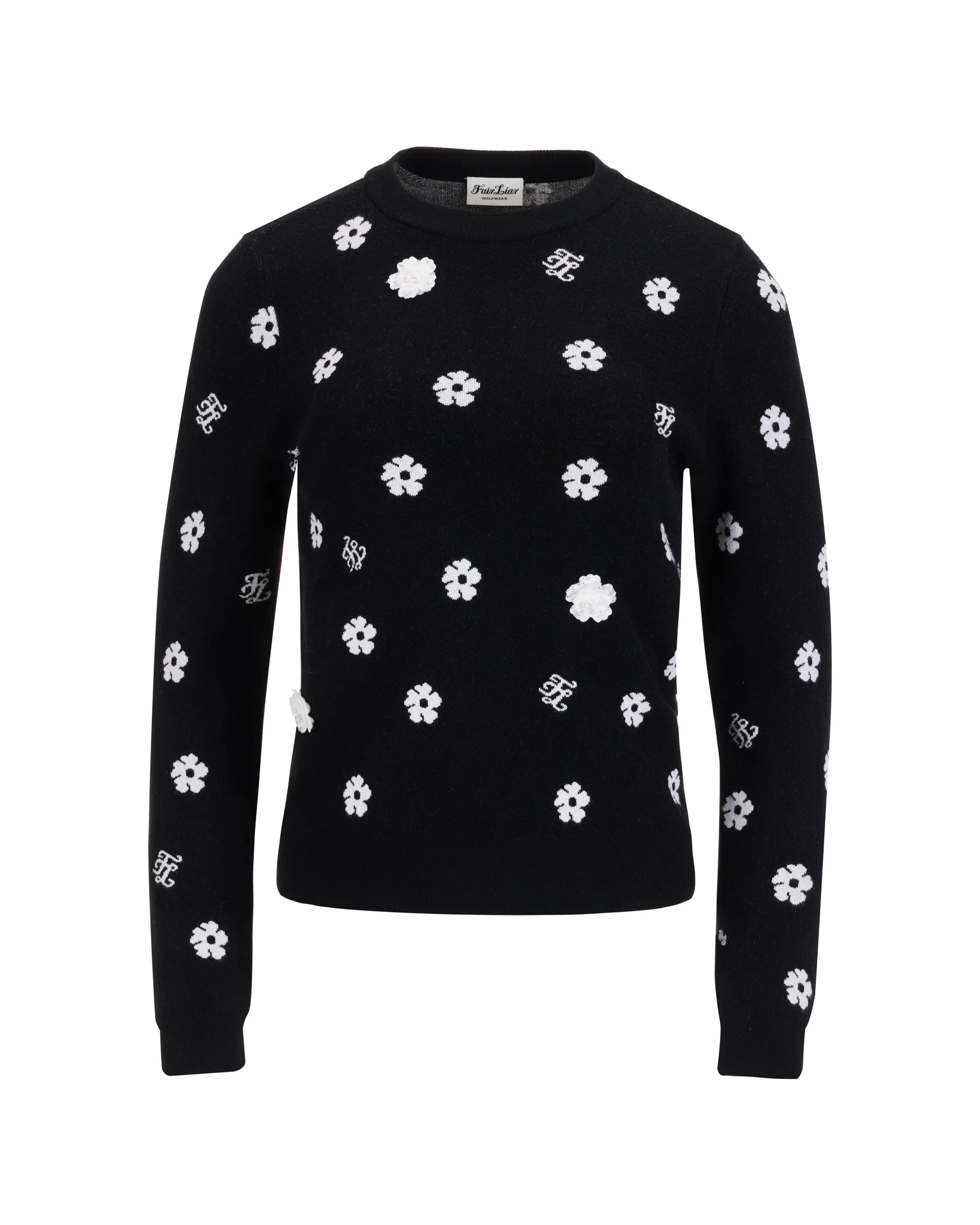 Flower Point Jacquard Knit (Black)