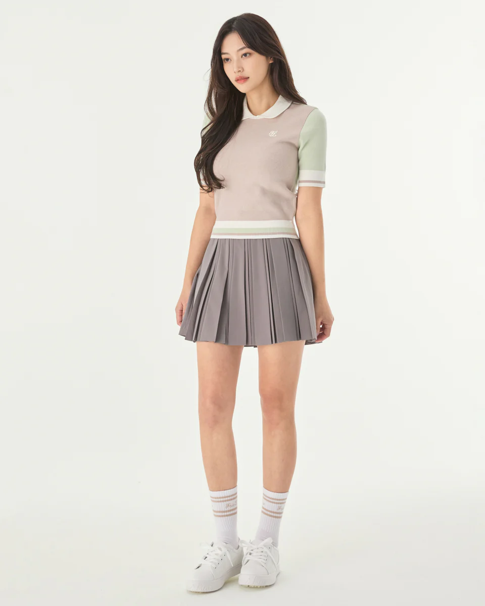 Double Pleated Band Skirt (Cocoa)