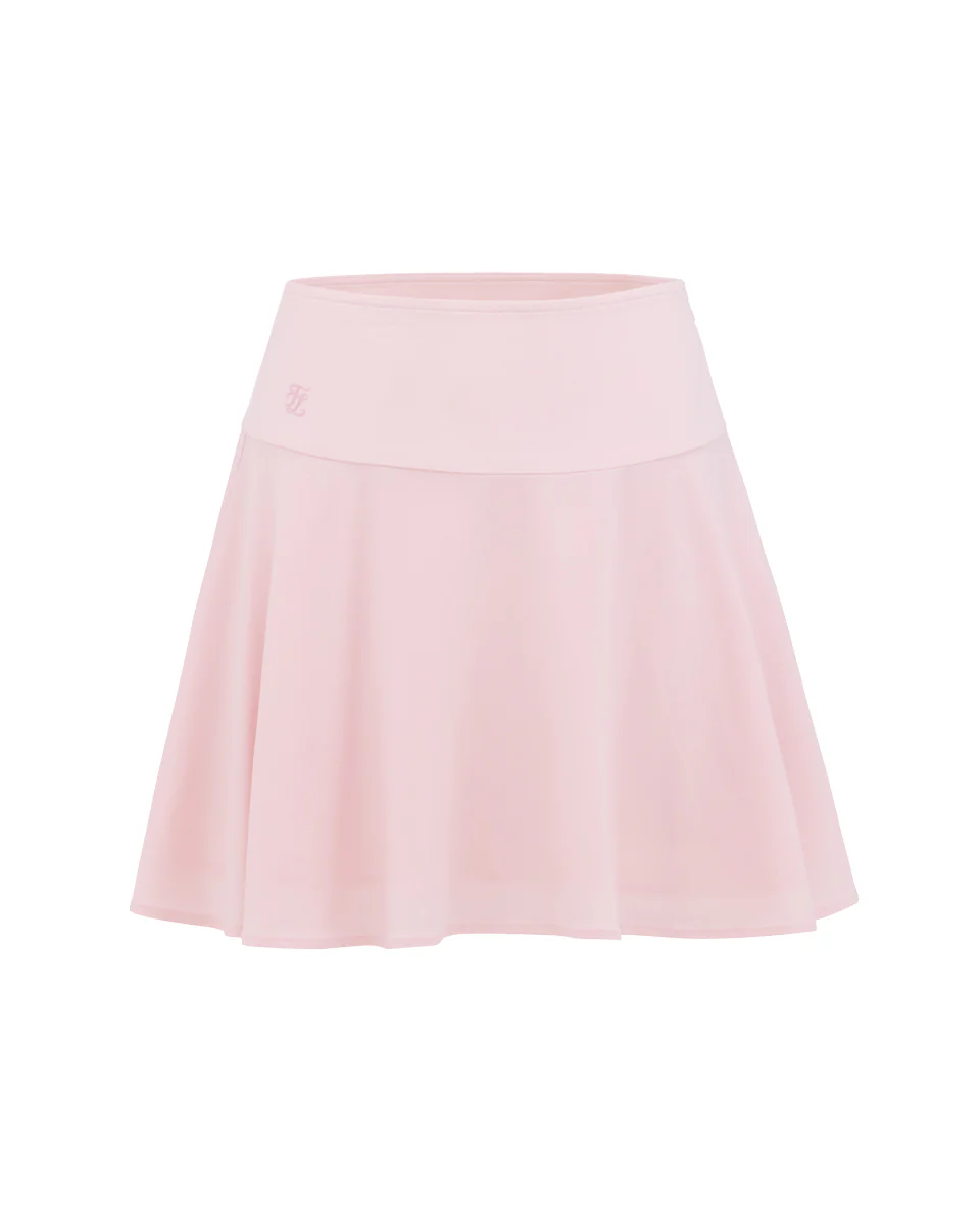 High waist jersey flared skirt (Pink)