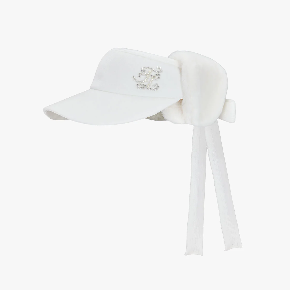 Velvet Earmuff Visor (Ivory)