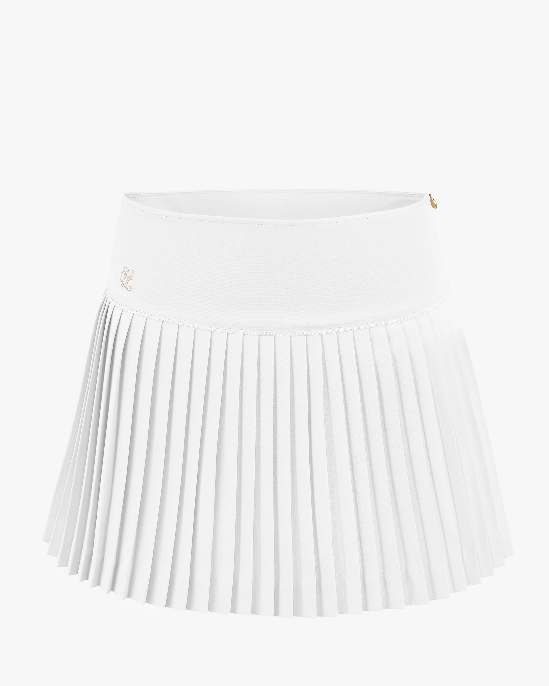 Fair Liar Signature Flared Pleated Skirt (White)