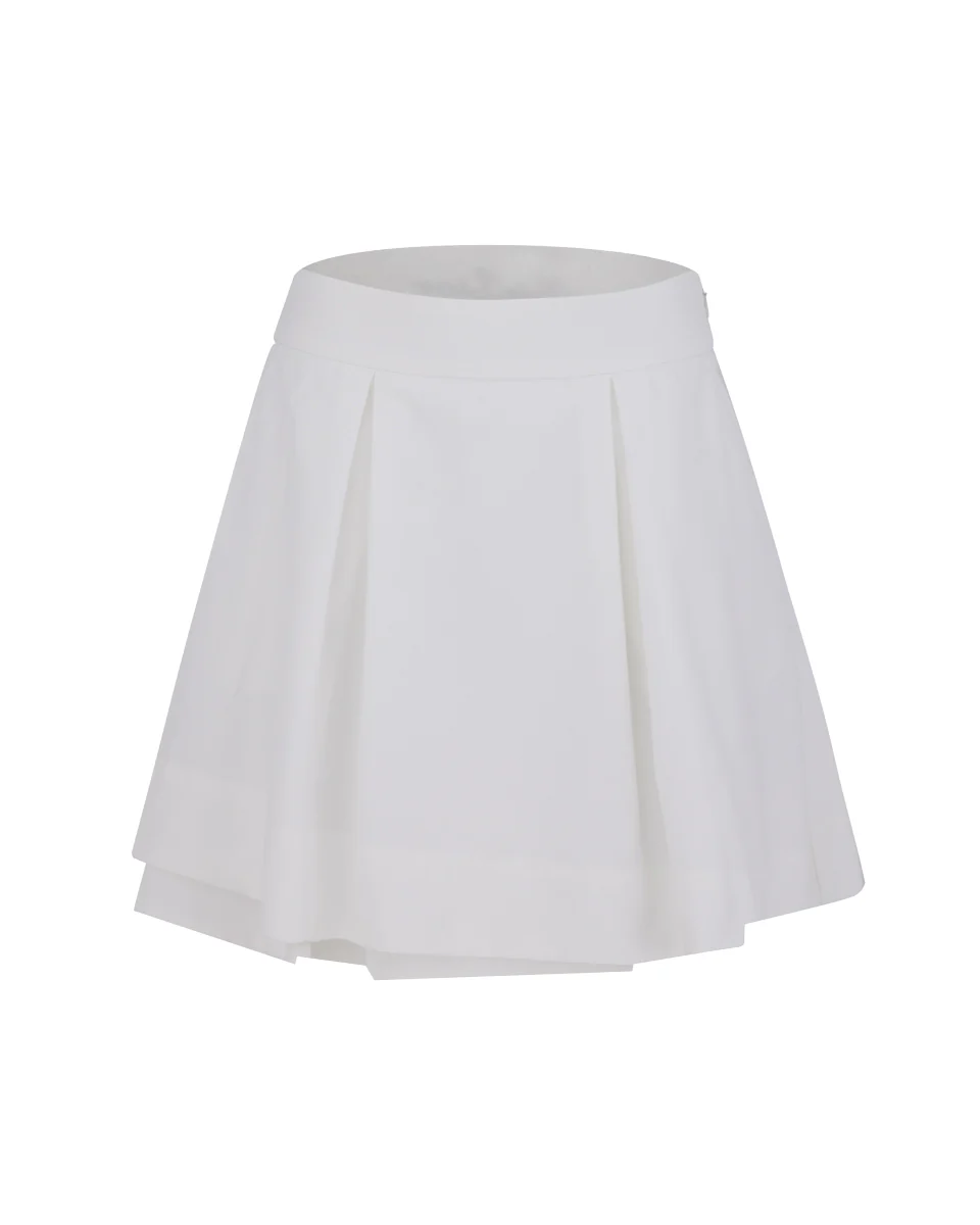 Double Layer Flared Skirt (White)