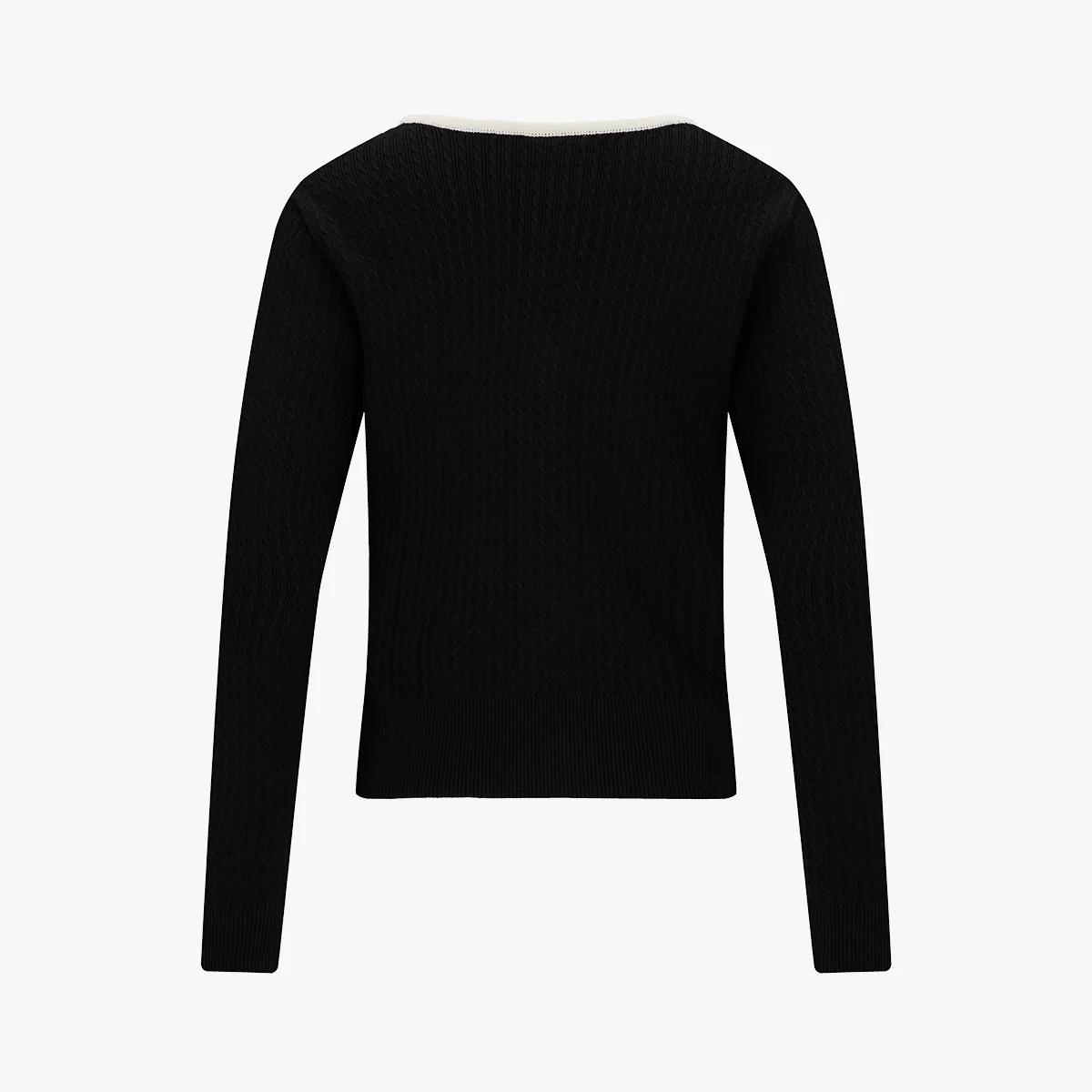 Open Collar Cable Cardigan (Black)