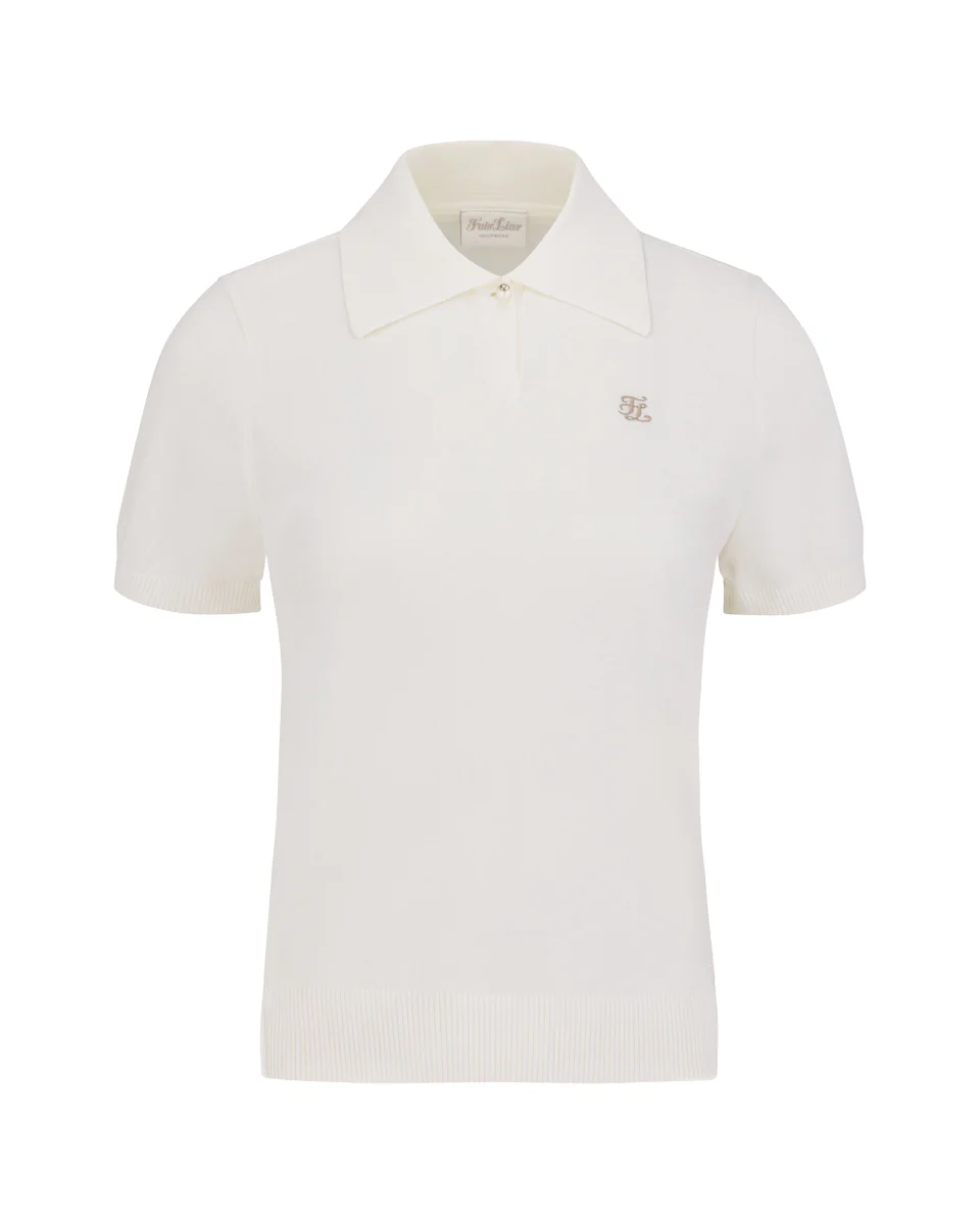 Pearl Point Short Sleeve Knit (White)